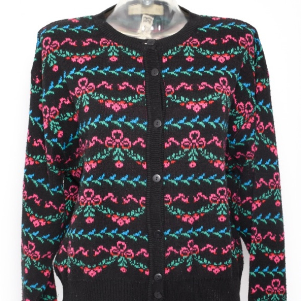Vintage M&S Scandinavian folk print spring cardigan